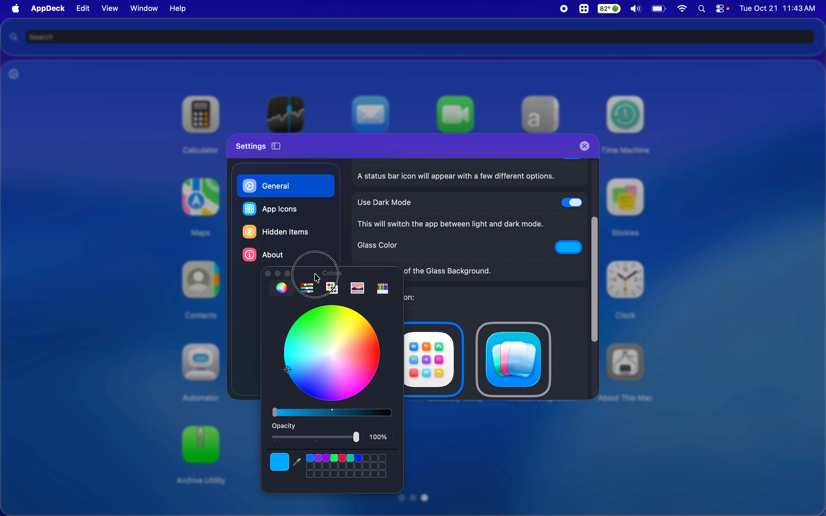 Glass Color Setting Demo